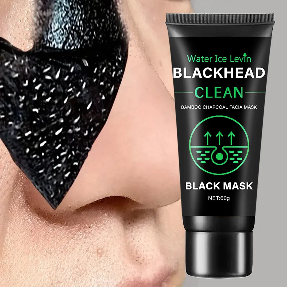 60g Bamboo Charcoal Fiber Mask Blackhead Removal Deep Mask Deep Cleansing Cleansing Exfoliating Mask Treatment Black Mask Qme