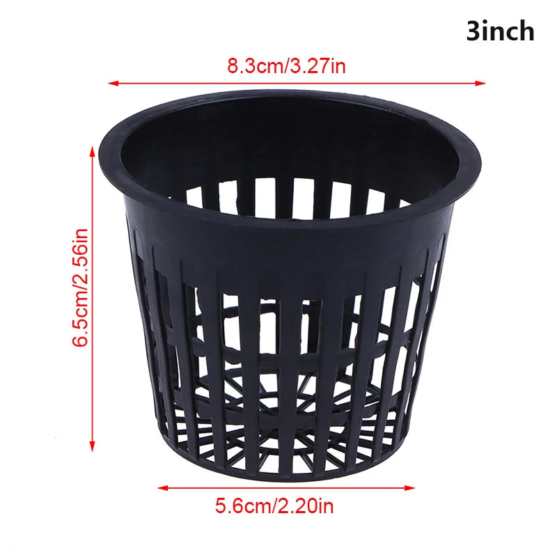 Soilless Net Basket Slotted Colonization Container Grow Orchids Qme 3INCH Black