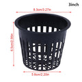 Soilless Net Basket Slotted Colonization Container Grow Orchids Qme 3INCH Black