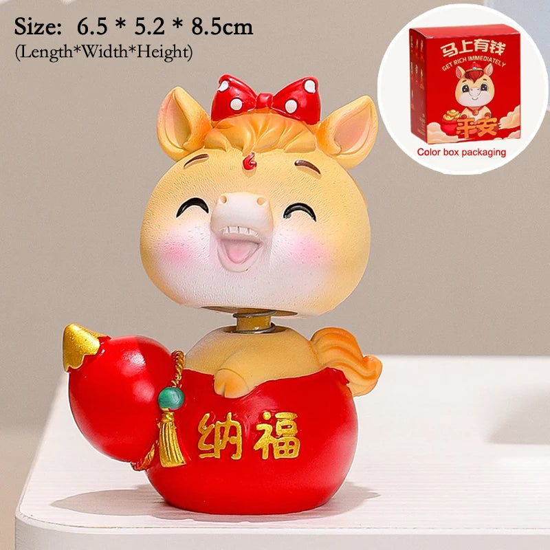 2026 Cute Year Horse Ornament Lucky Toy DIY Desktop Decoration Car