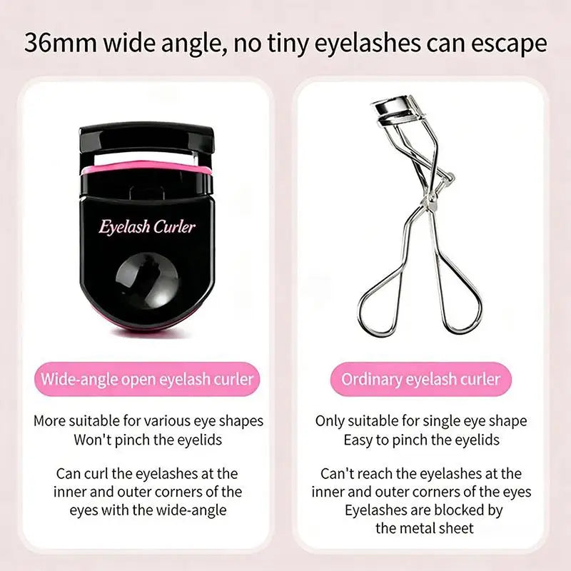 Natural-effect Eyelash Curler Professional Eye Makeup Aid Even Curl Qme