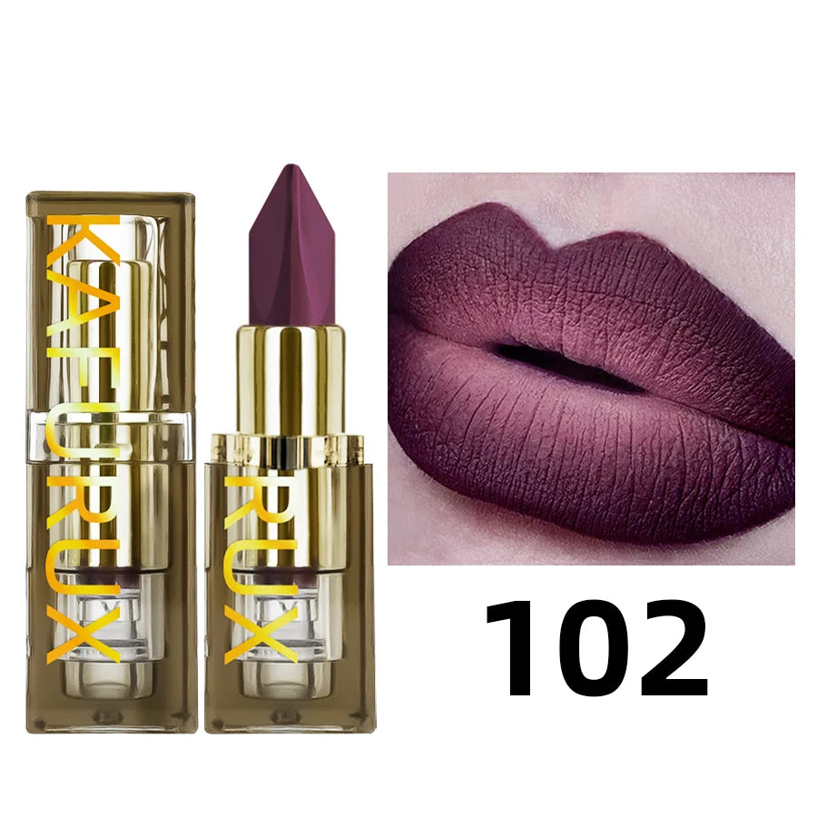 6 Glitter Two-tone Lipstick Purple Black Matte Lipsticks Cosmetics Qme 102