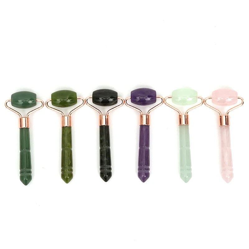 Single Headed Massage Gua Sha Jade Facial Roller Face Lift Up Skin Qme