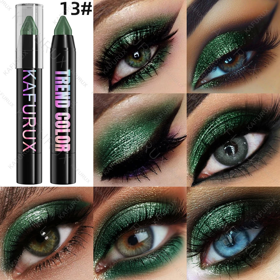 Metallic Glitter Eyeshadow Pencil Waterproof Pearlescent Nude Eye Qme 13