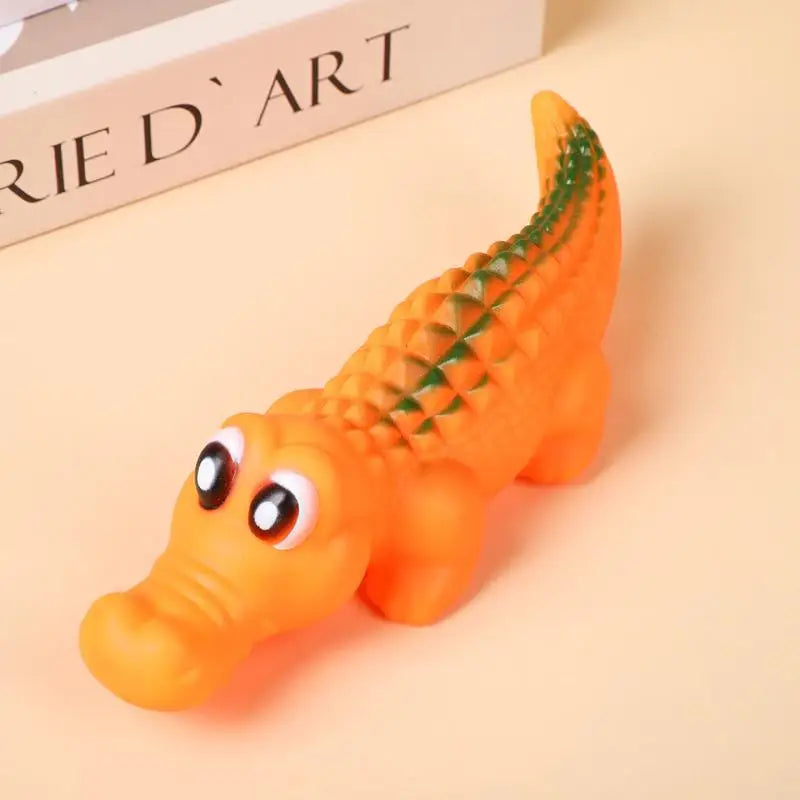 Squeaky Rubber Crocodile Dog Toy – Durable Chew & Play Pet Toy For Dogs,Fun Animal Design For Interactive Games Qme