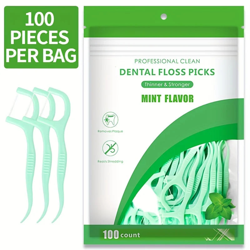 500/300/100pcs ultra-fine mint flavored toothpicks, safe high-end toothpick sticks, plastic toothpicks Qme