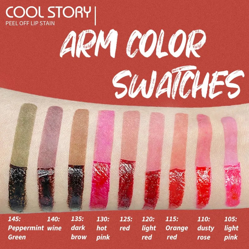 2 in 1 Lip Stain & Lipliner Matte Peel Off Lip Glaze Lipstick Quick Drying Lasting Non Stick Cup Lipliner Red Lip Gloss Makeup Qme