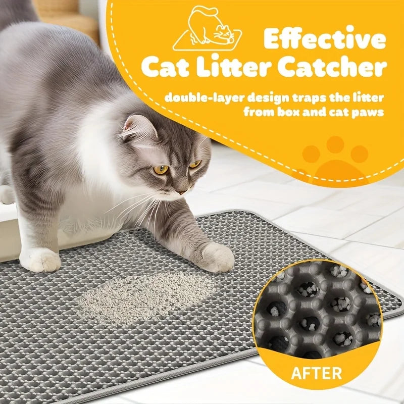 Cat litter mat, garbage collection mat, anti carry out cat litter, anti key mat, honeycomb double-layer design, waterproof, anti Qme