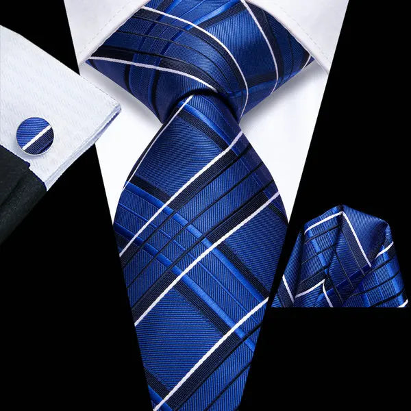 Professional Mens 3-Piece Suit Necktie Pocket Square Cufflinks Qme DPTH-LDSN3932