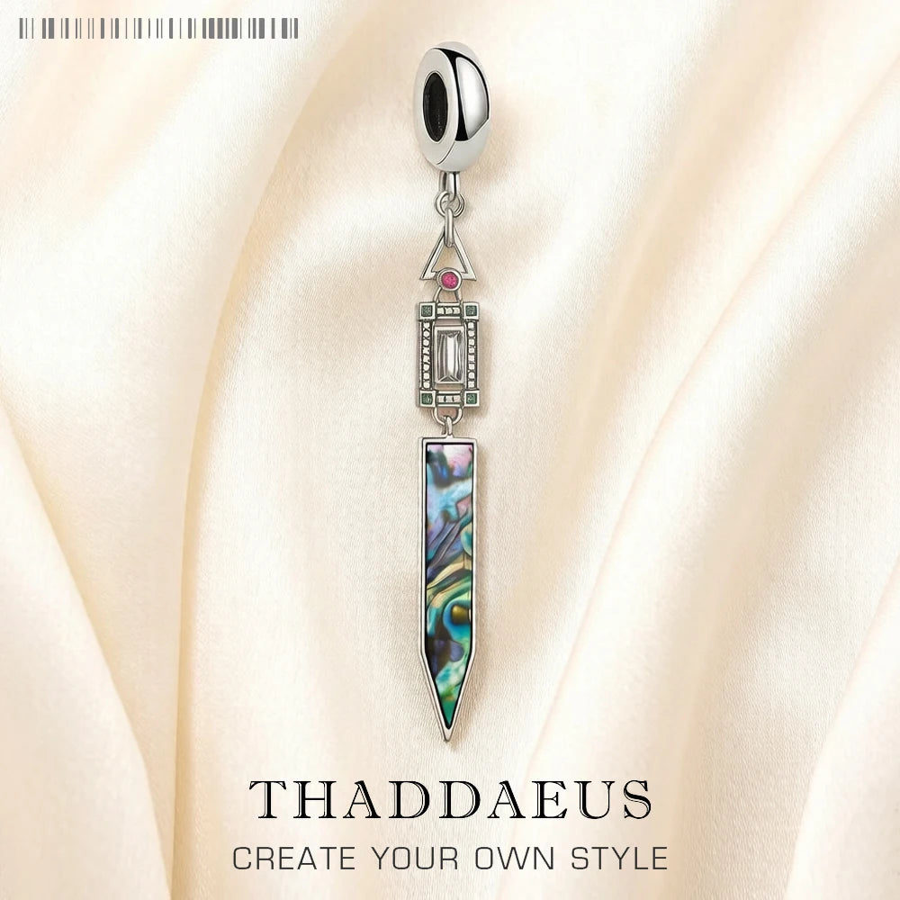 Abalone Shell Dangle Charm Pendants For Women Men Vintage 925 Sterling Silver Lucky Jewelry Qme