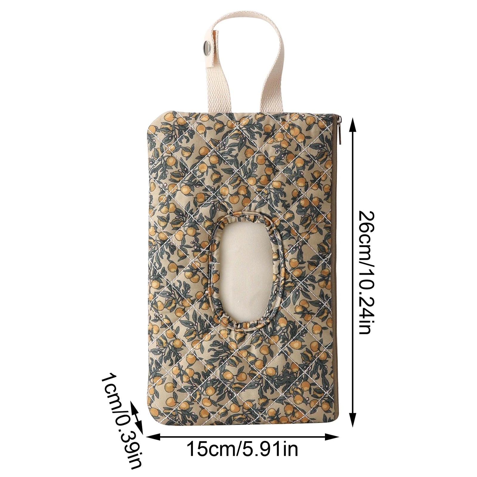 Pull-out Wipe Holder Floral Diaper Pouch Portable Quilted Wipes Tissue Hanging Bag for Car Stroller Multipropose Storage Bag Qme