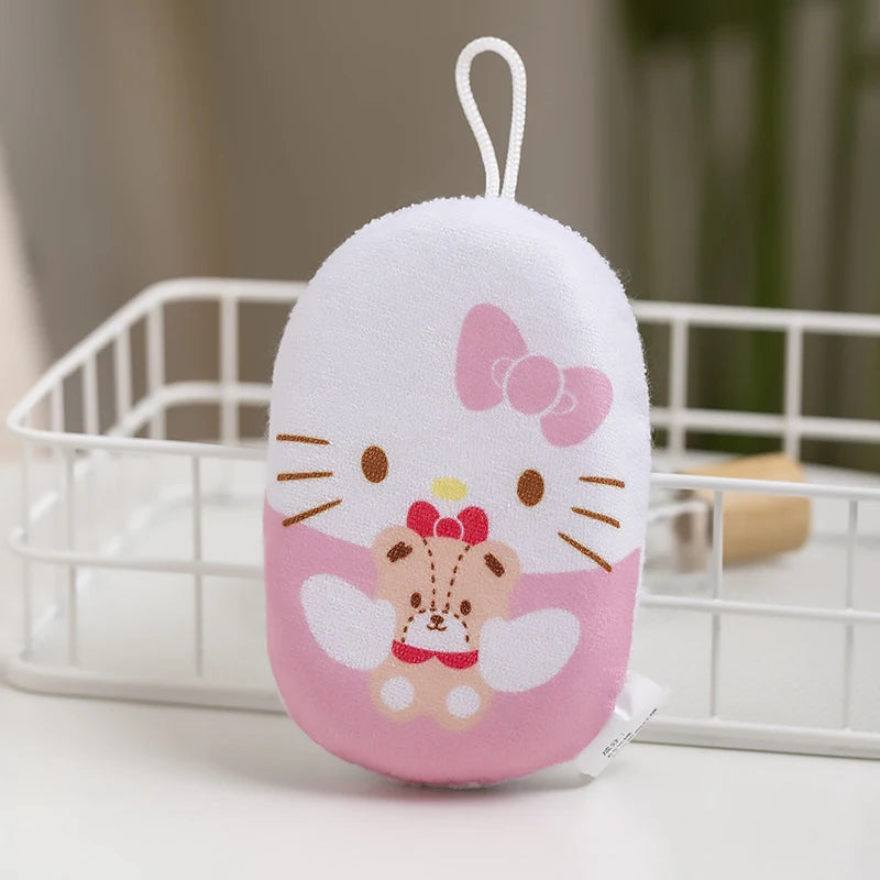 Hello Kitty Kuromi Cartoon-themed Bath Scrubber and Bath Ball Cute and Soft Bath Sponge with Bubble-Making Net Qme