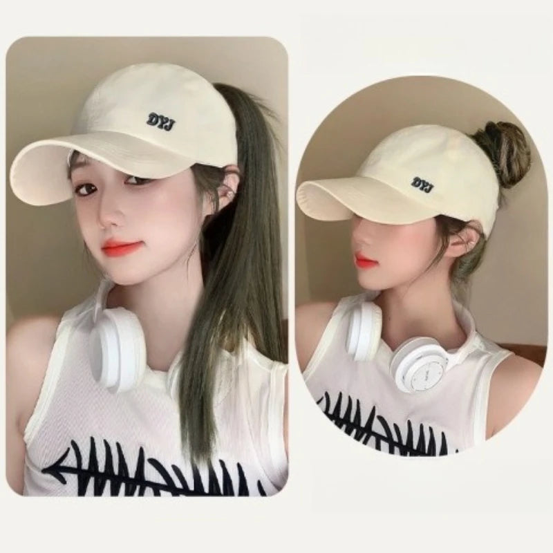 Summer Sun Protection Open-top Ponytail Baseball Cap Qme
