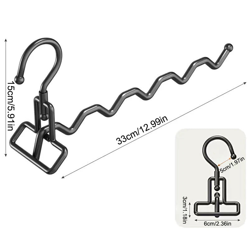 Foldable Clothes Hanger Travel Hotel Wardrobe Drawer Door Mounted Qme Fold Black