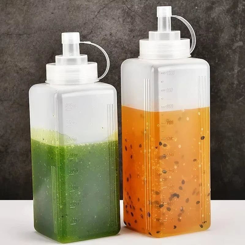 Large Caliber Plastic Squeeze Sauce Bottle Jam Salad Seasoning Vinegar Ketchup Gravy Boats Kitchen Condiment Dispenser Gadgets Qme