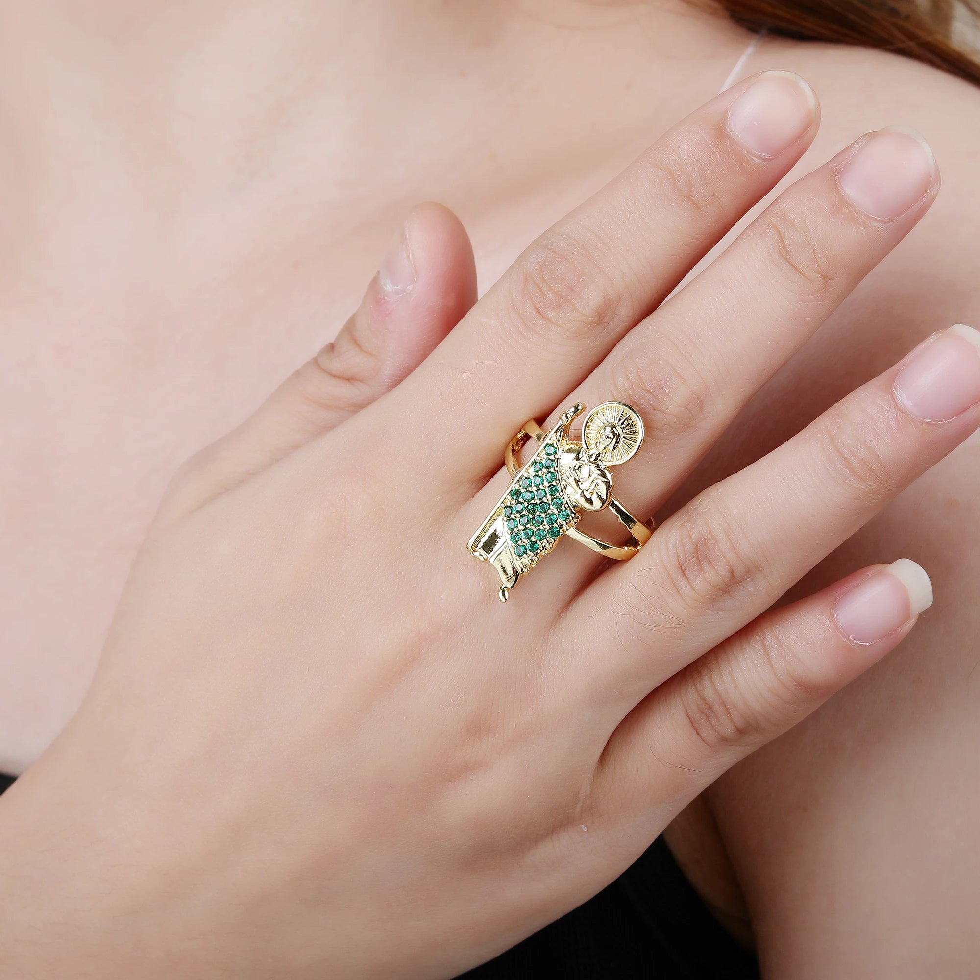 Classic Religious Character St. Jude Open Resizable Ring Fashion Simple for Man Woman Party Daily Wear Jewelry Gift Wholesale Qme