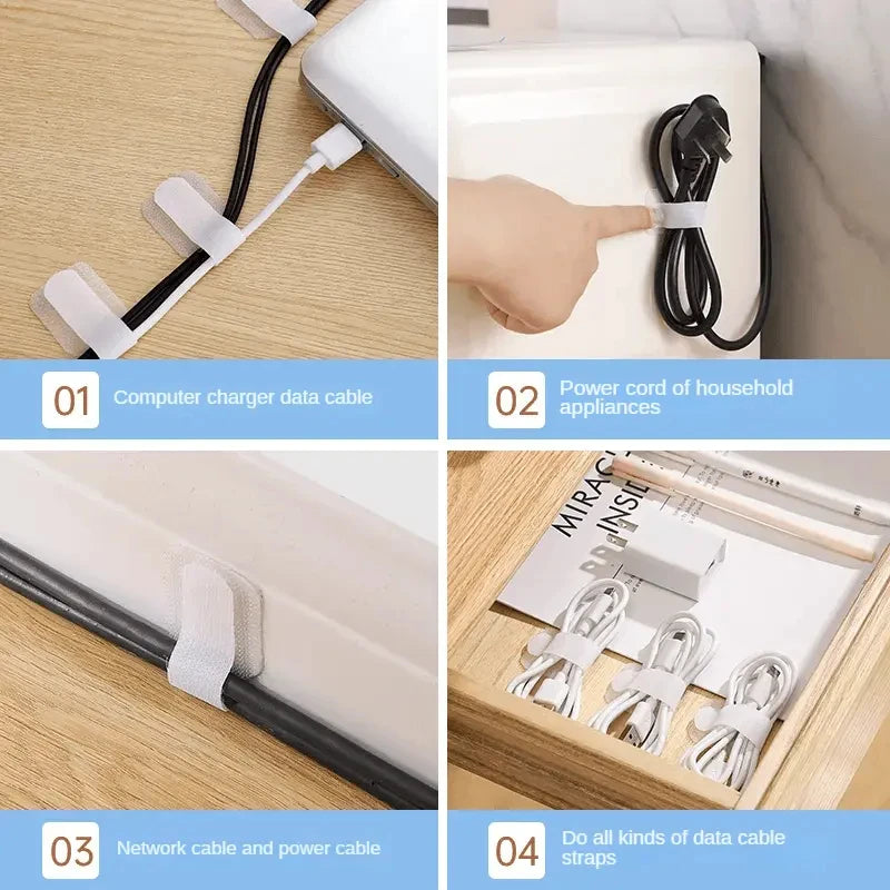 15PCS Cable Organizer Wire Winder USB Cable Management Protector for Wire Ties Phone Accessories Organizador Cables Qme