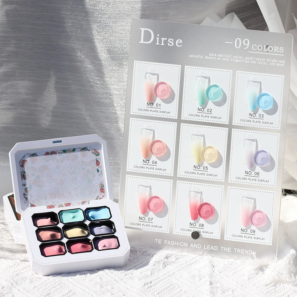 1Box 9 Colors Patting Gel Smudge Canned Saturation Popular Semi-solid Qme GTCH-9G-A