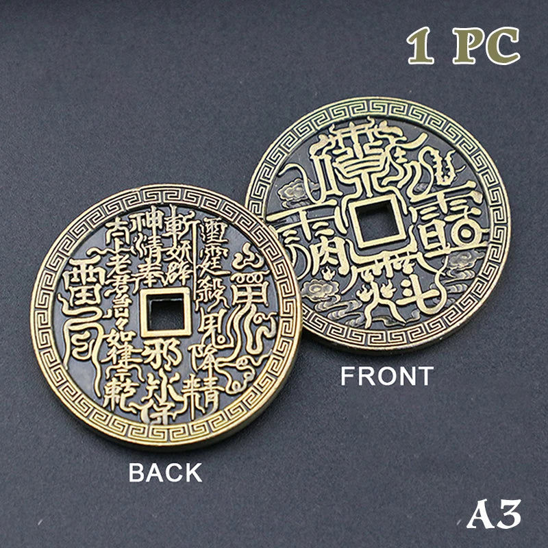 Ancient Chinese Coin Model Mountain Ghost Money Traditional Feng Shui Amulet Of Wealth Leizu Good Luck Coin Hanging Decoration Qme style 8