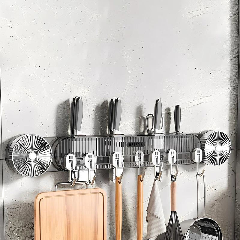 No-drill Hook Knife Holder Kitchen Wall-mounted Multi-functional Qme one size A
