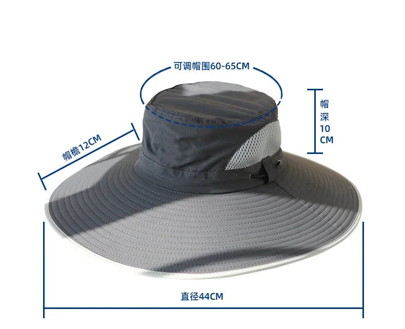 Big Head 60-65cm Circumference Large Number Hat Man Summer Outdoor Sun Hat Outdoor Fisherman Fishing Cap Cap Mountaineering Qme