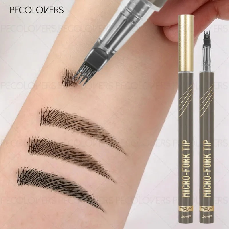 Four Fork Liquid Eyebrow Pencil, Hairy Eyebrows, Waterproof, Filling Eyebrow Gaps, Suitable for Beginners, Eyebrow Cosmetics Qme