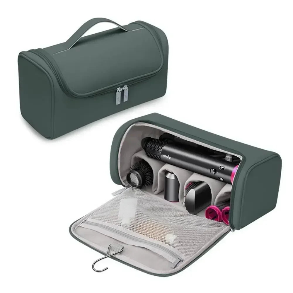Hideable Hanging Hook Hair Dryer Case Portable Non-slip Tools Pouch Qme Green