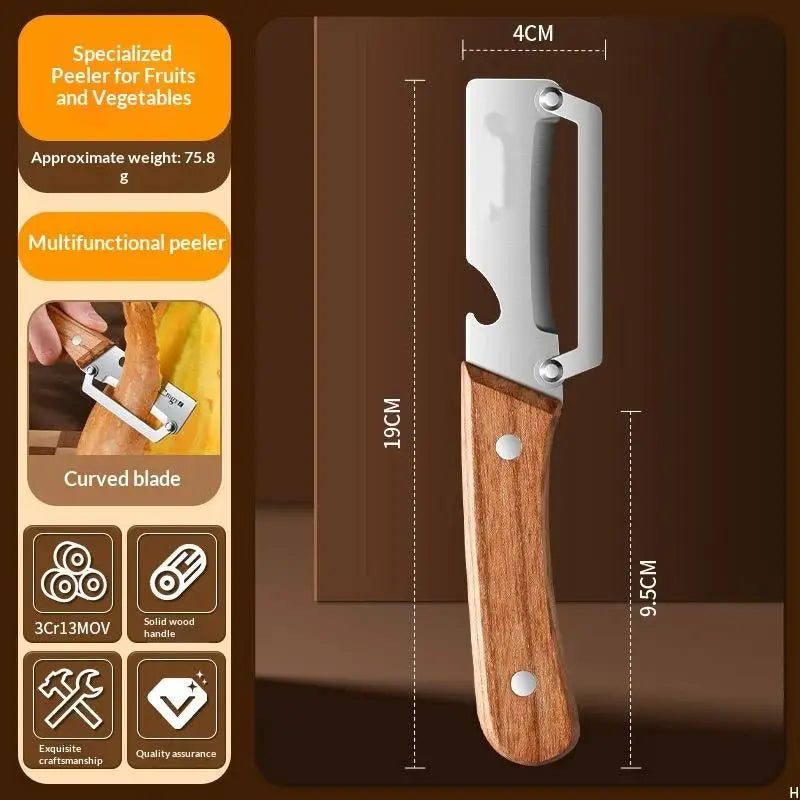 Stainless Steel Fruit Peeler 2-in-1 Bottle Opener Paring Knife Planer Qme A1