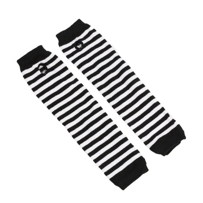 Women Fashion Lady Striped Elbow Gloves Warmer Knitted Long Qme SB746 Length -32cm