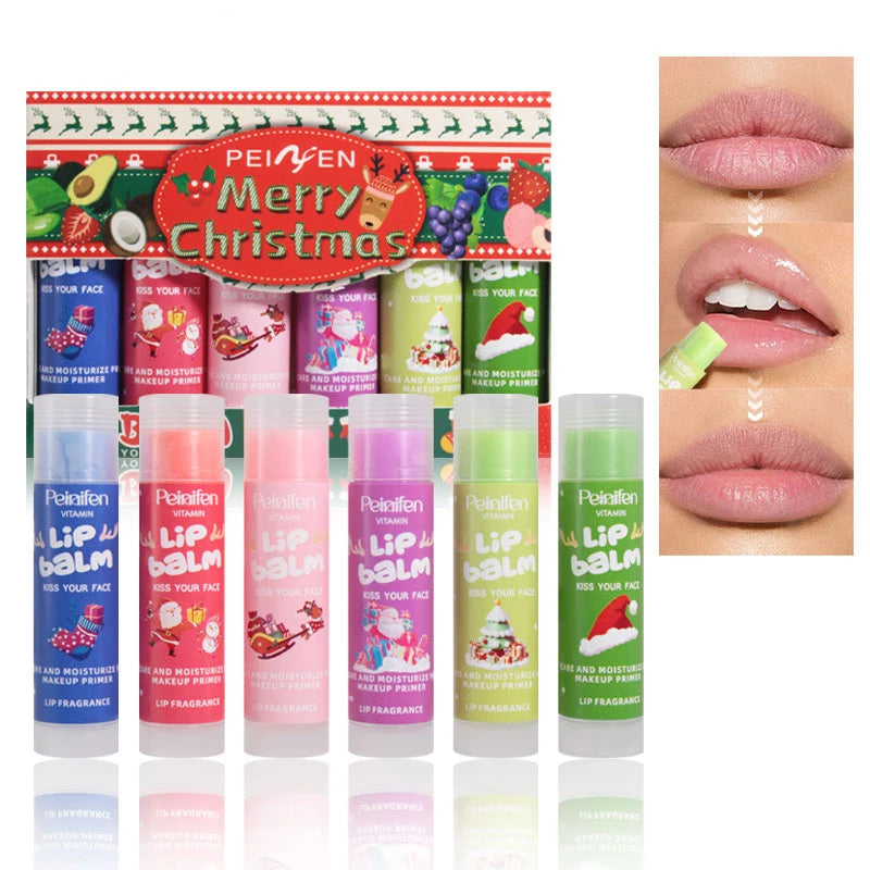 6-pack Lipstick 6 Kinds Fruit Flavor Moisturizing Water Locking Qme