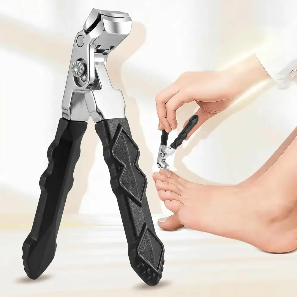Ergonomic Nail Clippers Seniors Anti-splash Debris Catcher Thick Hard Qme