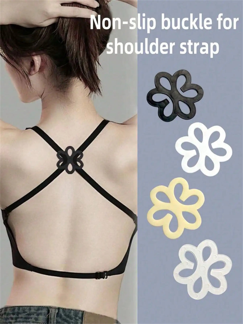 4-piece Flower Shaped Heart-shaped Butterfly Bra Buckle Invisible Qme