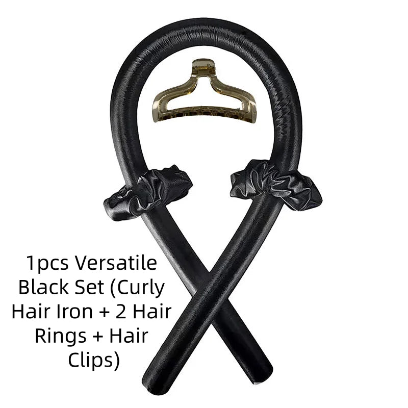 1/3/5pcs mix Woman Foam Heatless Curling Rod Headband Make Hair Soft Shiny Hair Curler Iron Hairdressing Big Wave Curling Qme 1pcs Versatile Black
