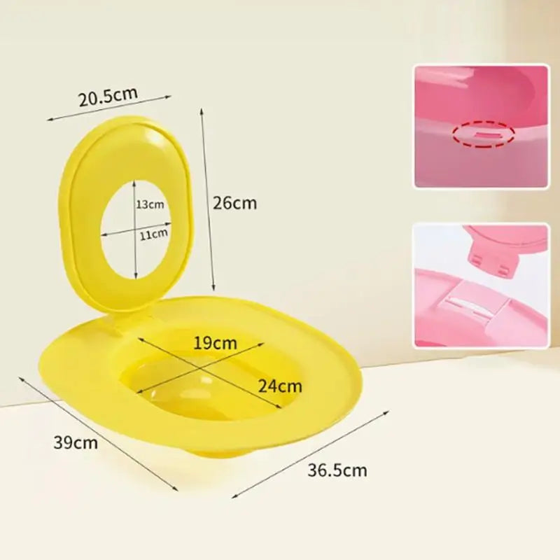 Cat Sandbox Toilet Seat Training Tool System Teach Use Reusable Qme yellow