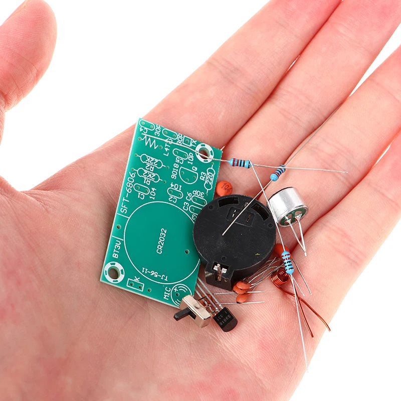 FM Stereo Radio Transmitter DIY Microphone DC 3V Soldering Practice Qme Onesize