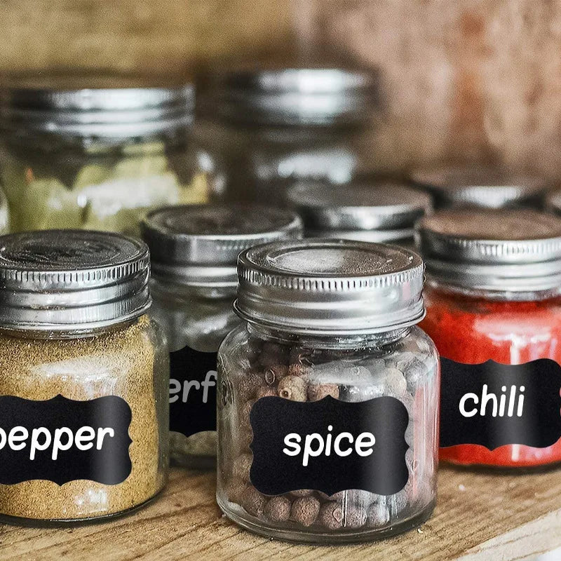120PCS/Roll Removable Spice Sticker with Erasable Pen Waterproof Label Sticker Home Kitchen Decoration Jar Bottle Tag Sticker Qme