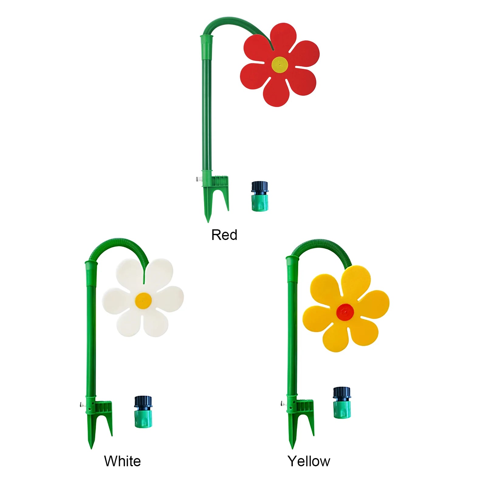 NEW Crazy Spin Sprinkler Flower Shape Dancing Daisy Sprinklers 360 Rotating Water Spray for Yard Lawn Watering Garden Decor Qme