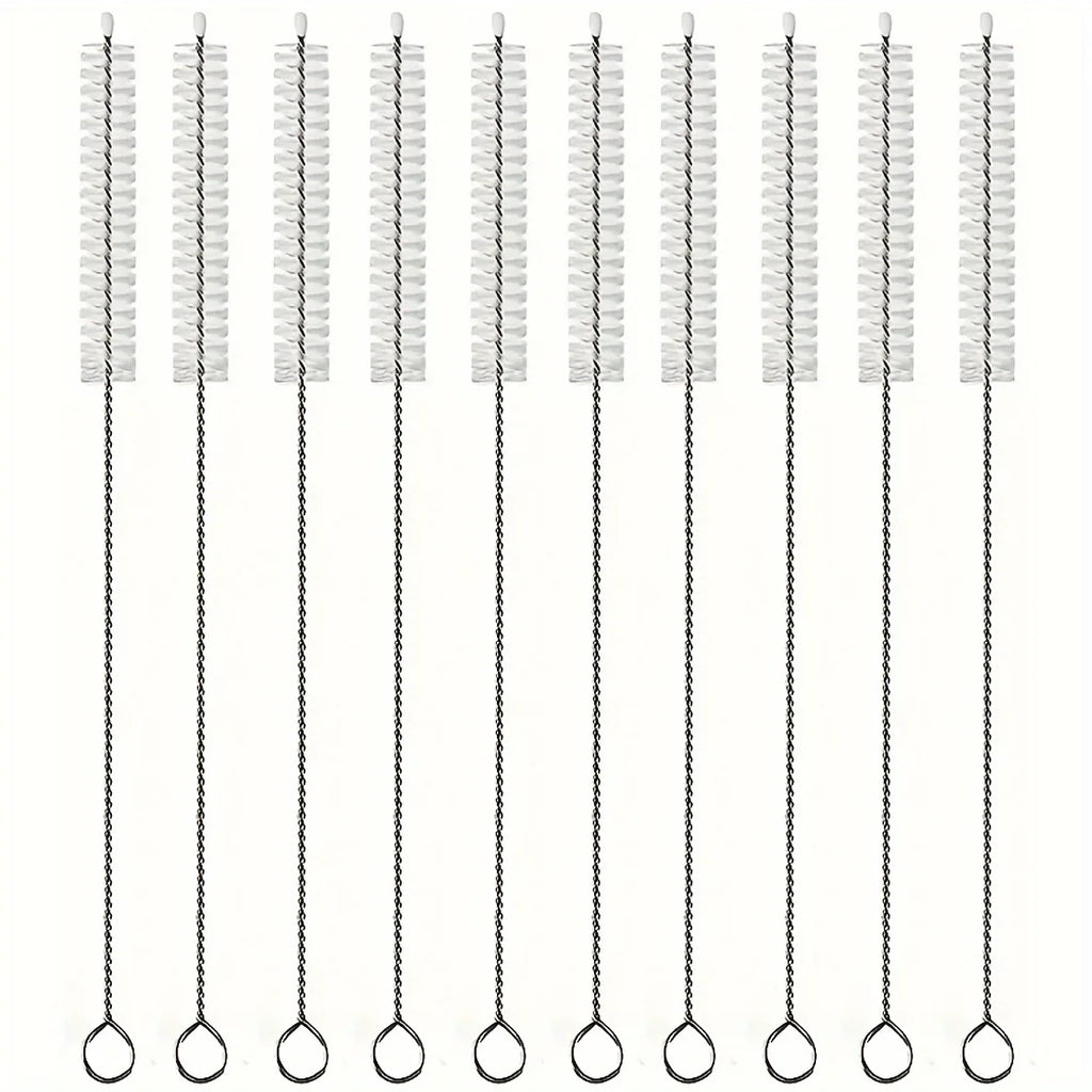 Straw Cleaning Brush, Straw Brush, Tube Cleaning Brush, Long Brush For Straws, Water Bottle, Crevice, Keyboard Qme white 20pcs
