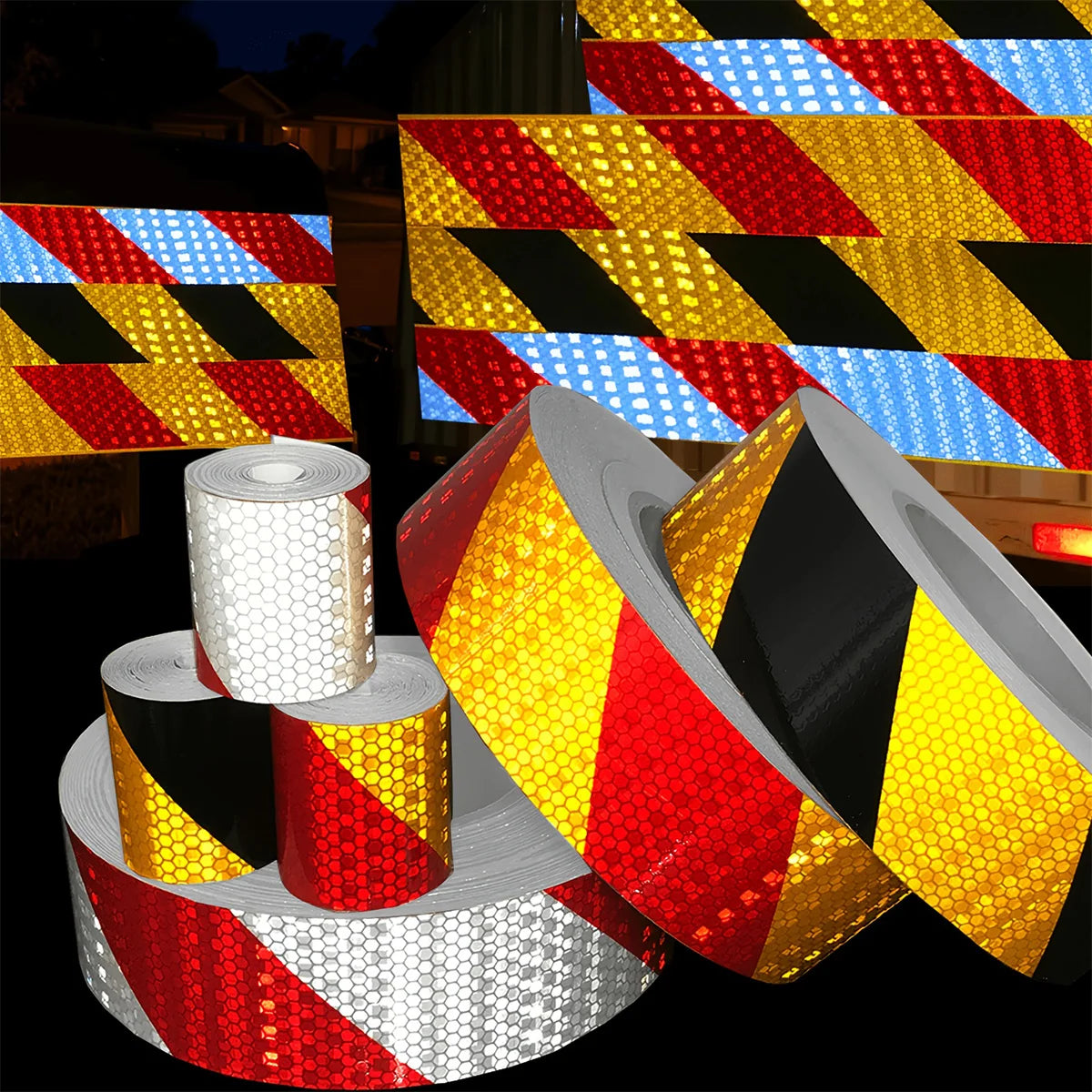 Shining Reflective Safety Warning Tape Self Adhesive Twill Printing Reflective Tape for PVC Reflective Tape Car Accessories Qme