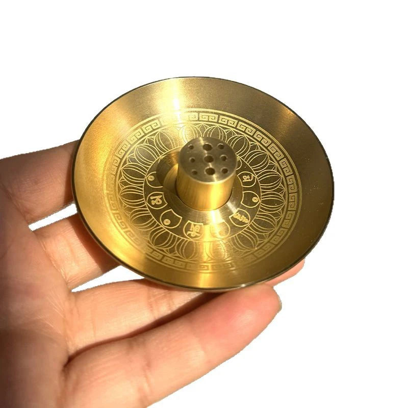 Round Incense Burner 9 Hole Holder Stick Plate Tray Palo Santo Sage Qme