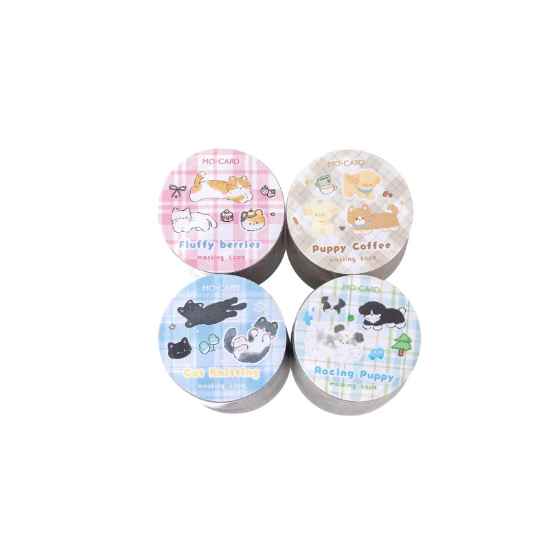 50mm * 2m Cat and Dog Series Kawaii Ins Cute pet Sparkling Sand Washi Tape DIY Scrapbook Aesthetic Masking Tape Qme