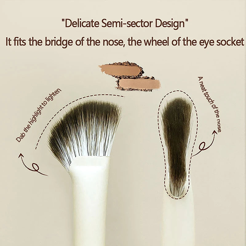 Half Fan-shaped Nose Shadow Brush Highlighter Blush Makeup Brushes Qme