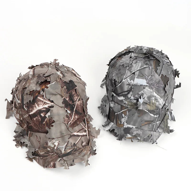 Tactical Camo Baseball Cap Army Green Leaf Print Bendable Brim Soft Qme