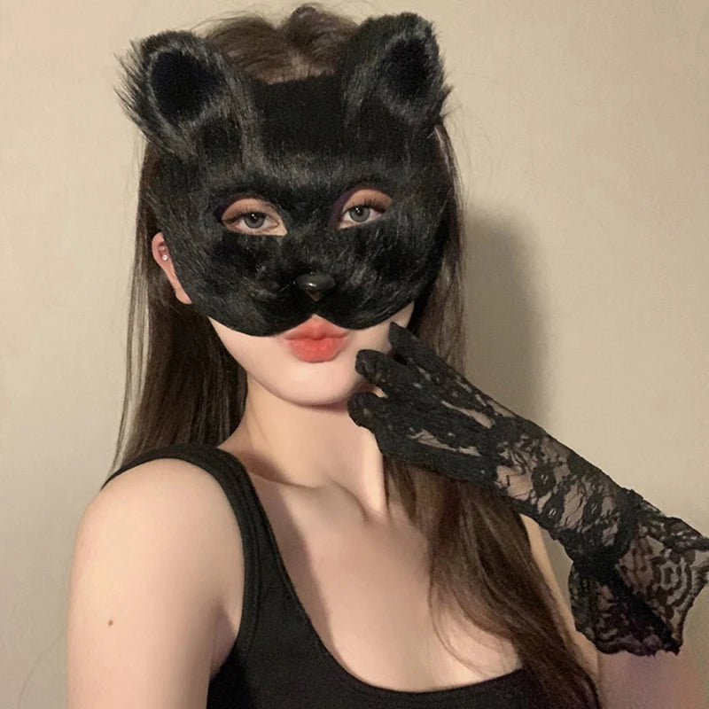 3pcs/set DIY Handmade Graffiti Half Face Therian Mask Set Blank Masks Hand Painted Animal Party Gifts Masquerade Party Qme
