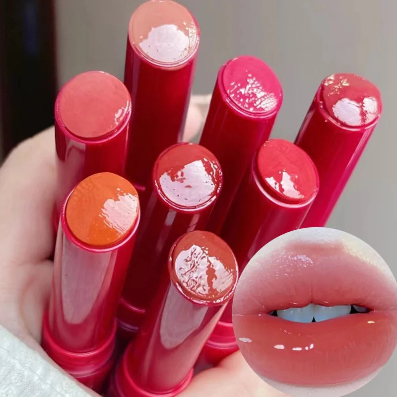 Rose Tea Brown Jelly Lipstick Crystal Tinted Lip Balm 8 Colors Anti-cracking Cherry Peach Lip Gloss Repairing Lip Care Cosmetics Qme