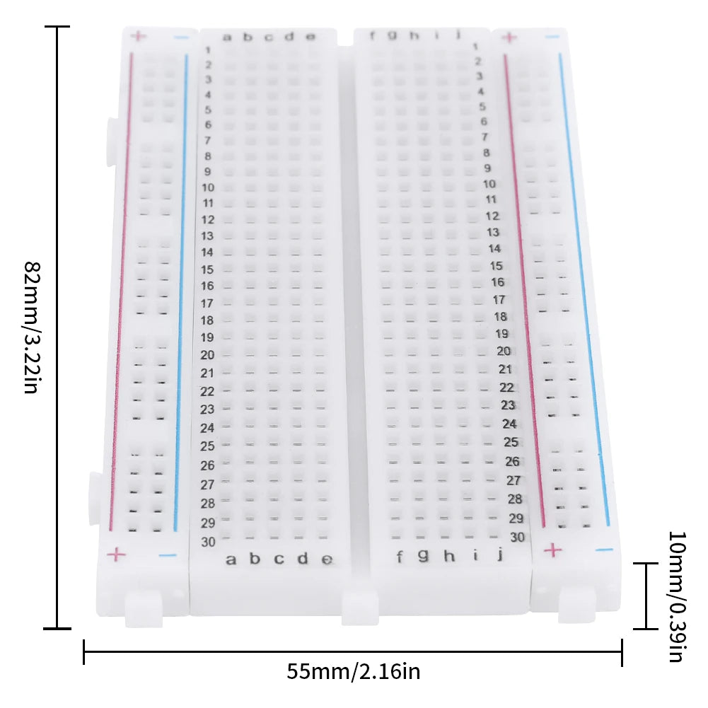 DIY Mini Bread Board Spliceable Universal Test Protoboard 400 Tie Points Solderless PCB Breadboard for Bus Test Circuit Board Qme