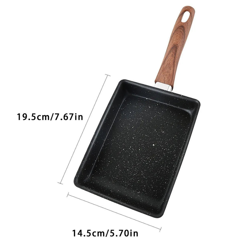 Tamagoyaki Japanese Omelette Pan Nonstick Egg Pan Skillet Rectangle Tamago Pan Small Egg Frying Pan with Cooking Tools Qme 1PC