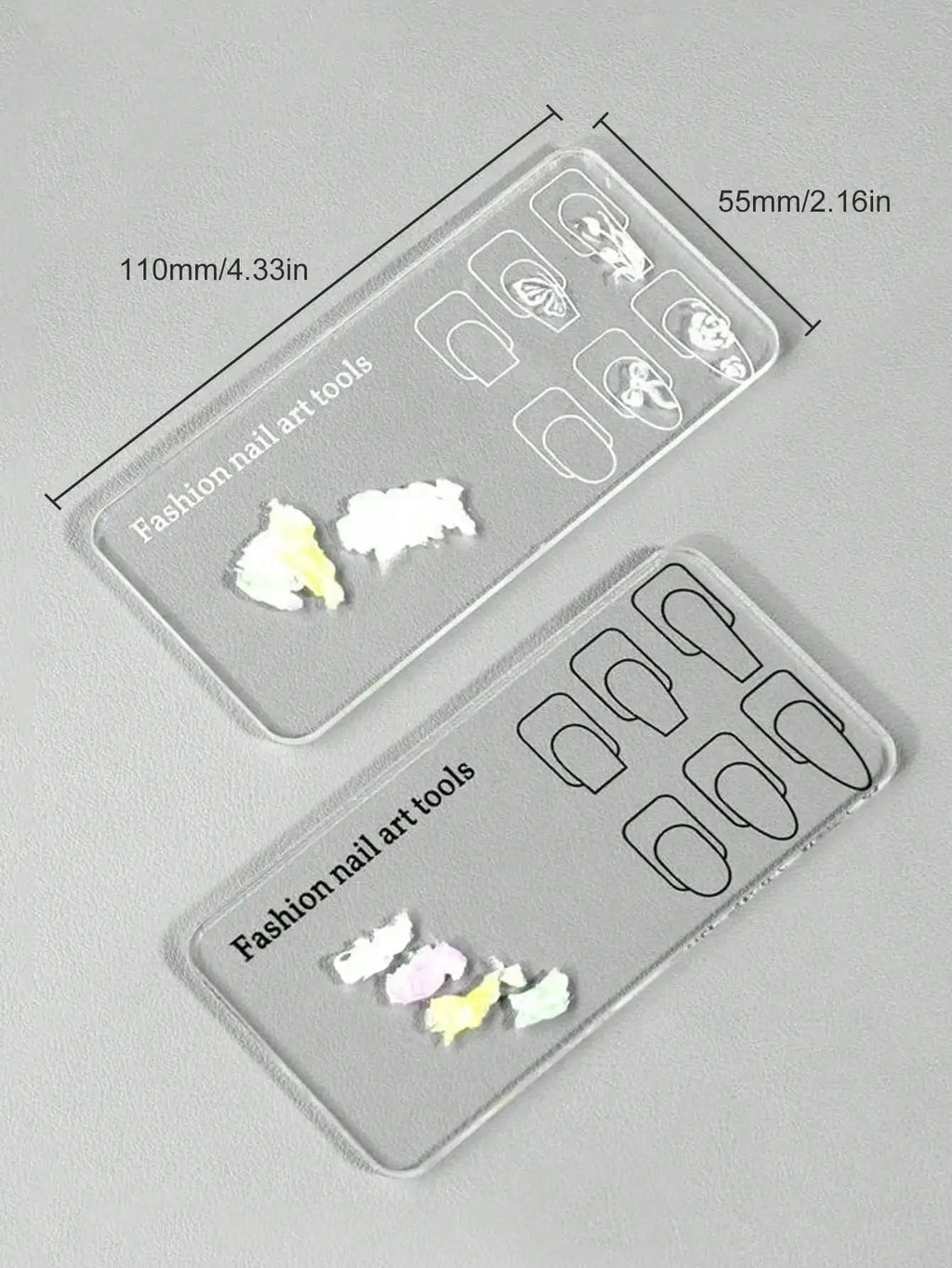 Nail Art Practice Palette Transparent Reusable Stencils Beginners Qme