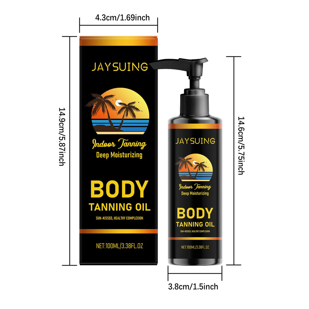 Moisturizing Body Tanning Oil Intensifier Get a Faster Darker Sun Tan Sunless Skin Tanning Oil for Face Body Summer Self Tanner Qme