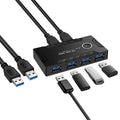 USB KVM Switch USB 3.0 2.0 Switcher KVM Switch for Windows10 PC Keyboard Mouse Printer 2 PCs Sharing 4 Devices USB Switch Qme Default Title